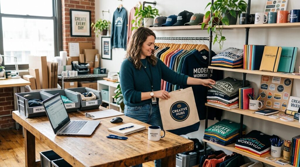 Modern creative entrepreneur or small business owner examini