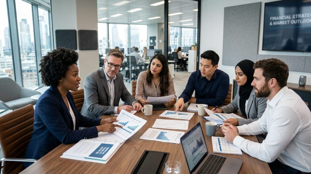 Diverse group of job candidates in professional meeting room