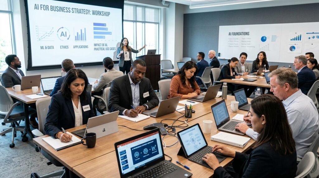 Diverse group of executives and managers in a contemporary c